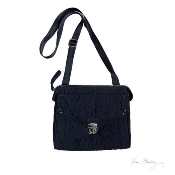 Vera Bradley Bags Vera Bradley Black Quilted Fabric Crossbody Bag Poshmark